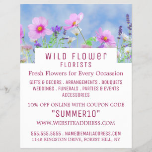Wild Pink Floral, Floristry Advertising チラシ