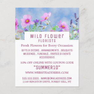 Wild Pink Floral, Floristry Advertising チラシ