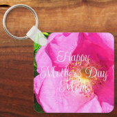 Wild Pink Rose Photo Best Mom Ever Mother's Day キーホルダー (正面)