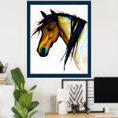 Wild Pony | 水彩画の馬 ポスター (ホームオフィス)