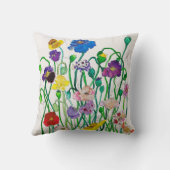 Wild Poppyカラフルとおもしろい クッション (裏面)