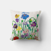Wild Poppyカラフルとおもしろい クッション (正面)