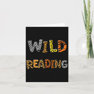 Wild reading kids reading books and bookworm カード