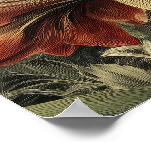 wild red amaryllis flowers ポスター (角)