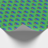 Wild Roar Gift Wrap – Blue Panther Pattern ラッピングペーパー (角)