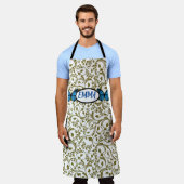 Wild Romantic Field Blue butterflies エプロン (着用した状態)