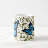 Wild Romantic Field Blue butterflies コーヒーマグカップ (中央)