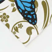 Wild Romantic Field Blue butterflies フリースブランケット (角)