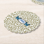 Wild Romantic Field Blue butterflies ペーパーコースター (アングル)