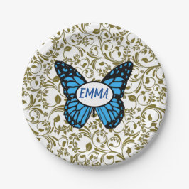 Wild Romantic Field Blue butterflies ペーパープレート