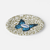 Wild Romantic Field Blue butterflies ペーパープレート (アングル)