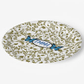 Wild Romantic Field Blue butterflies ペーパープレート (アングル)