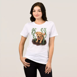 Wild Roots – スプーキーゴールデンレトリバーガーデンデザイン トライブレンドTシャツ