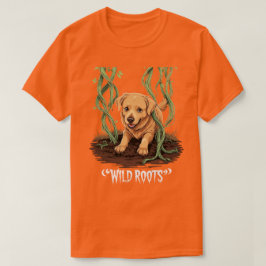 Wild Roots – Spooky Golden Retriever Garden Design Tシャツ
