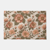 Wild Rose Blooms In Earthy Shades Of Terracotta  ドアマット (正面)