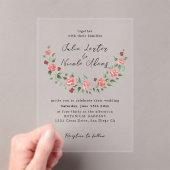 Wild Rose Floral Petals Garden Affair Wedding アクリル招待状 (インサイチュ (ポータブル))