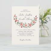 Wild Rose Floral Petals Garden Affair Wedding 招待状 (スタンド正面)