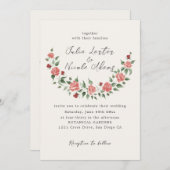 Wild Rose Floral Petals Garden Affair Wedding 招待状 (正面/裏面)