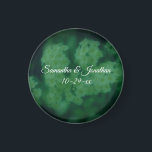 Wild Rose Flowers Personalized Wedding  マグネット<br><div class="desc">Soft and dreamy wild white rambling rose flowers with a dark green overlay save the date wedding announcement or favor refrigerator magnet. Fill in your information in the template. Make more changes to text and font size, style, and color by clicking on Customize. This image is available on many products...</div>