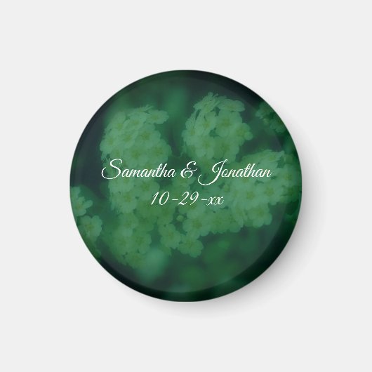 Wild Rose Flowers Personalized Wedding  マグネット (正面)