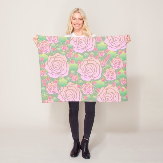 Wild Roses フリースブランケット (インサイチュ)