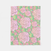 Wild Roses フリースブランケット (正面)