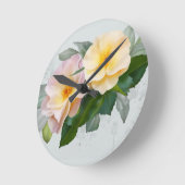Wild roses ラウンド壁時計 (傾斜)