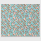 Wild roses and butterflies /pink/brown/pool ラッピングペーパー (フラット)