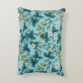 Wild roses and butterflies /pink/pale green/yellow アクセントクッション (裏面(縦))