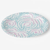 Wild roses and butterflies /pink/pale green/yellow ペーパープレート (アングル)