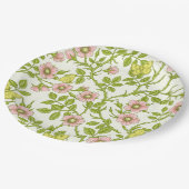 Wild roses and butterflies /pink/pale green/yellow ペーパープレート (アングル)