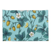 Wild roses and butterflies /pink/pale green/yellow 枕カバー (裏面-右)