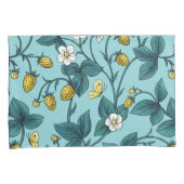 Wild roses and butterflies /pink/pale green/yellow 枕カバー (正面右)
