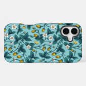 Wild roses and butterflies /pink/pale green/yellow iPhoneケース (裏面横)