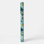 Wild roses and butterflies /pink/pale green/yellow iPhoneケース (左側面)