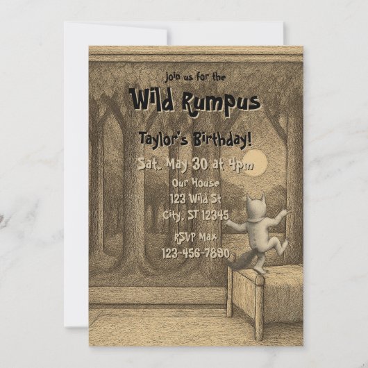 Wild Rumpus Birthday 招待状 (正面)