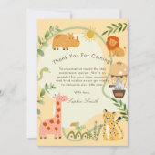 Wild Safari Adventure Awaits Baby Shower サンキューカード (正面)