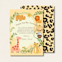Wild Safari Adventure Awaits Baby Shower サンキューカード