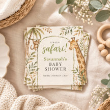 Wild Safari Baby Shower Tropical Jungle Animal 