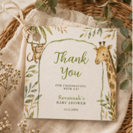 Wild Safari Baby Shower Tropical Jungle Animal フェイバータグ
