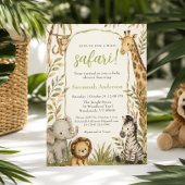 Wild Safari Baby Shower Tropical Jungle Animal  招待状