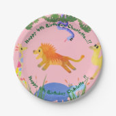 Wild Safari Birthday Party ペーパープレート (正面)