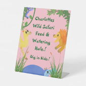 Wild Safari Birthday Party Snacks  台座サイン (正面)