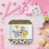 Wild Safari Jungle Animals Party Paper Plate ペーパープレート (パーティー)