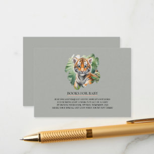 Wild Safari Magazine Style Cute Tiger Baby Shower エンクロージャーカード