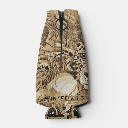 Wild sepia leopard ボトルクーラー (裏面)