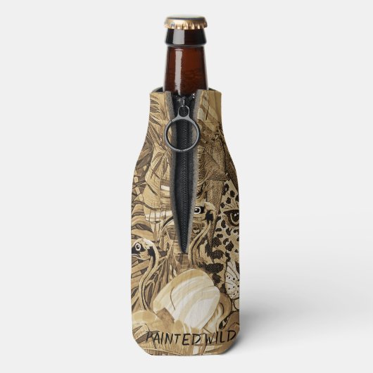 Wild sepia leopard ボトルクーラー (ボトル裏面)