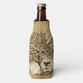 Wild sepia leopard ボトルクーラー