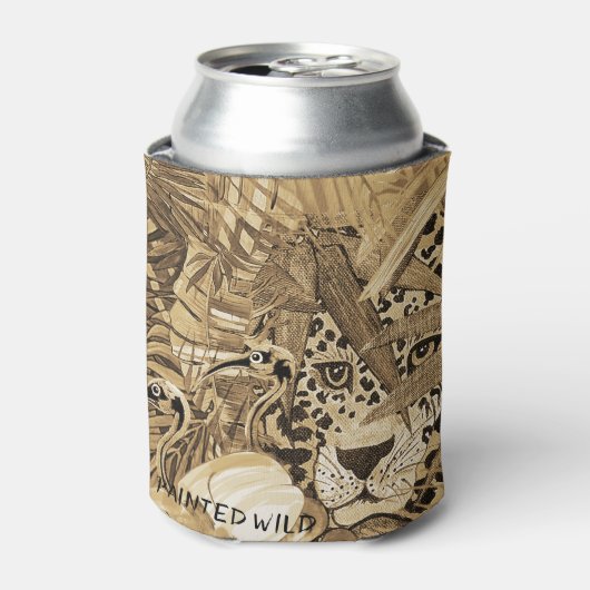 Wild Sepia Leopard Can Cooler 缶クーラー (缶正面)