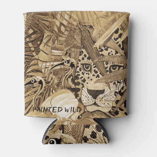 Wild Sepia Leopard Can Cooler 缶クーラー (正面)